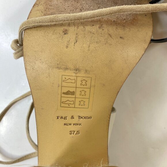 Rag & Bone Womens Beige Lace-Up Espadrille Sandals Leather Jute Size 37.5 - Picture 9 of 10